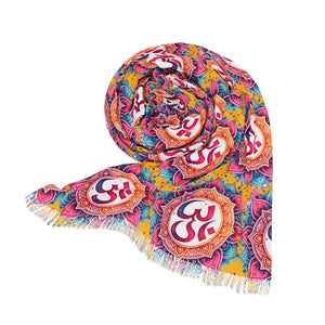 Aum Pattern Scarf - Fashion Essential Chic Style - Dipaliz - 27’’ × 73’’ - Scarves & Shawls