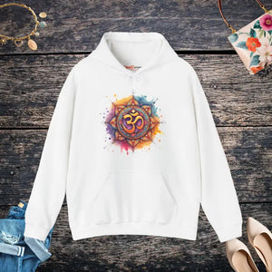 Aum Hooded Sweatshirt Hinduism Spiritual Vibes - Dipaliz - White / s - Hoodies