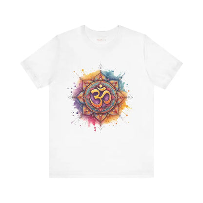 Aum Symbol Tee with Abstract Paint Splash - Unisex Short Sleeve - T-shirt