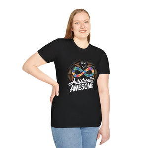 Soft Autistically Awesome Unisex Tee - Cotton - Dipaliz - T-shirts - Xs