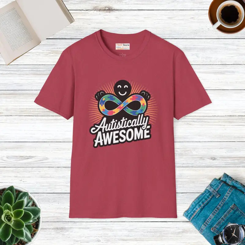 Autistically Awesome Unisex T-shirt: Style Meets Comfort - s / Heather Cardinal T-shirt