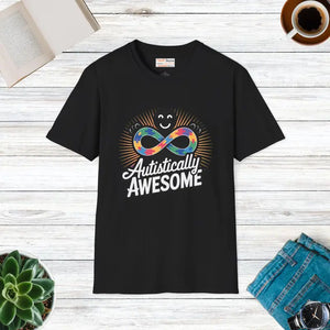 Autistically Awesome Unisex Softstyle T-shirt - Dipaliz - Xs / Black - T-shirts