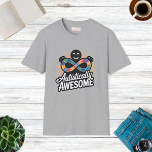 Soft Autistically Awesome Unisex Tee - Cotton - Dipaliz - T-shirts - Xs
