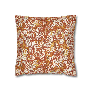 Autumn Boho Abstract Square Pillowcase - Rust Floral - Dipaliz - 16’’ × - Throw Pillows