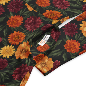 Long Sleeve Midi Dress – Autumn Botanical Print - Dipaliz - Dresses - Xs