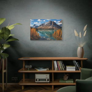 Autumn Bow Lake Canvas – Stretched Pine Art - Dipaliz - Posters Prints & Visual Artwork