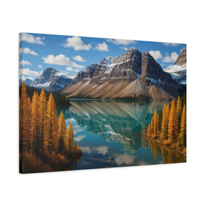 Autumn Bow Lake Canvas – Stretched Pine Art - Dipaliz - Posters Prints & Visual Artwork
