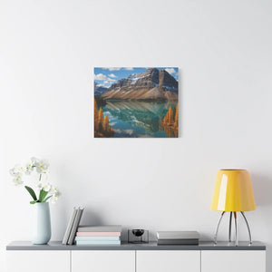 Autumn Bow Lake Canvas – Stretched Pine Art - Dipaliz - Posters Prints & Visual Artwork