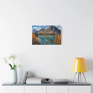 Autumn Bow Lake Canvas – Stretched Pine Art - Dipaliz - Posters Prints & Visual Artwork