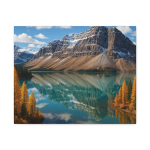 Autumn Bow Lake Canvas – Stretched Pine Art - Dipaliz - Posters Prints & Visual Artwork