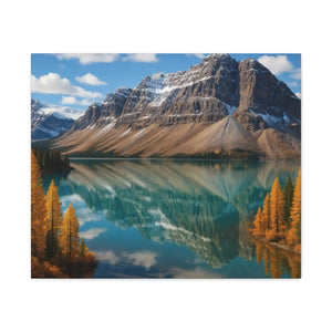 Autumn Bow Lake Canvas – Stretched Pine Art - Dipaliz - Posters Prints & Visual Artwork