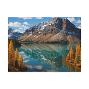 Autumn Bow Lake Canvas – Stretched Pine Art - Dipaliz - Posters Prints & Visual Artwork