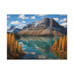 Autumn Bow Lake Canvas – Stretched Pine Art - Dipaliz - Posters Prints & Visual Artwork