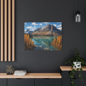 Autumn Bow Lake Canvas – Stretched Pine Art - Dipaliz - Posters Prints & Visual Artwork