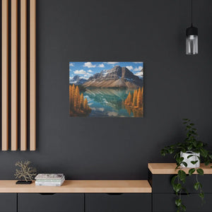 Autumn Bow Lake Canvas – Stretched Pine Art - Dipaliz - Posters Prints & Visual Artwork
