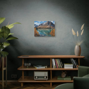 Autumn Bow Lake Canvas – Stretched Pine Art - Dipaliz - Posters Prints & Visual Artwork