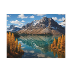 Autumn Bow Lake Canvas – Stretched Pine Art - Dipaliz - Posters Prints & Visual Artwork
