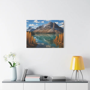 Autumn Bow Lake Canvas – Stretched Pine Art - Dipaliz - Posters Prints & Visual Artwork
