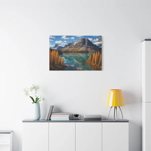 Autumn Bow Lake Canvas – Stretched Pine Art - Dipaliz - Posters Prints & Visual Artwork