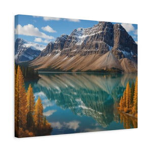 Autumn Bow Lake Canvas – Stretched Pine Art - Dipaliz - Posters Prints & Visual Artwork