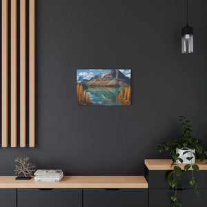 Autumn Bow Lake Canvas – Stretched Pine Art - Dipaliz - Posters Prints & Visual Artwork