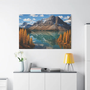 Autumn Bow Lake Canvas – Stretched Pine Art - Dipaliz - Posters Prints & Visual Artwork