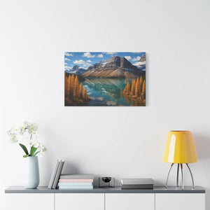 Autumn Bow Lake Canvas – Stretched Pine Art - Dipaliz - Posters Prints & Visual Artwork