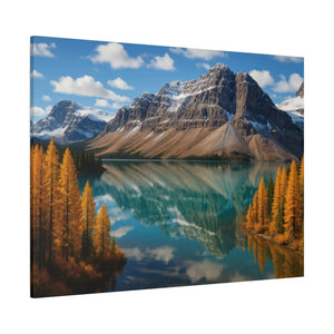 Autumn Bow Lake Canvas – Stretched Pine Art - Dipaliz - Posters Prints & Visual Artwork