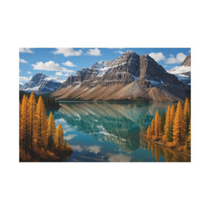 Autumn Bow Lake Canvas – Stretched Pine Art - Dipaliz - Posters Prints & Visual Artwork