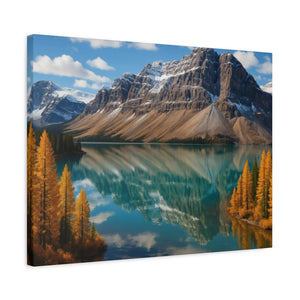 Autumn Bow Lake Canvas – Stretched Pine Art - Dipaliz - Posters Prints & Visual Artwork
