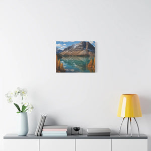 Autumn Bow Lake Canvas – Stretched Pine Art - Dipaliz - Posters Prints & Visual Artwork