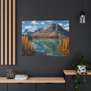 Autumn Bow Lake Canvas – Stretched Pine Art - Dipaliz - Posters Prints & Visual Artwork