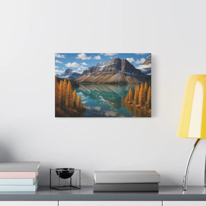 Autumn Bow Lake Canvas – Stretched Pine Art - Dipaliz - Posters Prints & Visual Artwork
