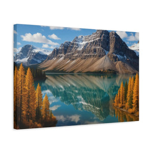 Autumn Bow Lake Canvas – Stretched Pine Art - Dipaliz - Posters Prints & Visual Artwork