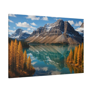 Autumn Bow Lake Canvas – Stretched Pine Art - Dipaliz - Posters Prints & Visual Artwork