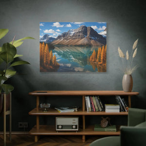 Autumn Bow Lake Canvas – Stretched Pine Art - Dipaliz - Posters Prints & Visual Artwork