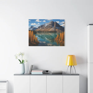 Autumn Bow Lake Canvas – Stretched Pine Art - Dipaliz - Posters Prints & Visual Artwork