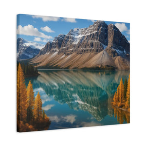 Autumn Bow Lake Canvas – Stretched Pine Art - Dipaliz - Posters Prints & Visual Artwork