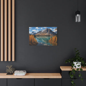 Autumn Bow Lake Canvas – Stretched Pine Art - Dipaliz - Posters Prints & Visual Artwork