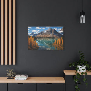 Autumn Bow Lake Canvas – Stretched Pine Art - Dipaliz - Posters Prints & Visual Artwork