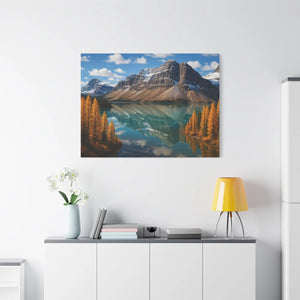Autumn Bow Lake Canvas – Stretched Pine Art - Dipaliz - Posters Prints & Visual Artwork