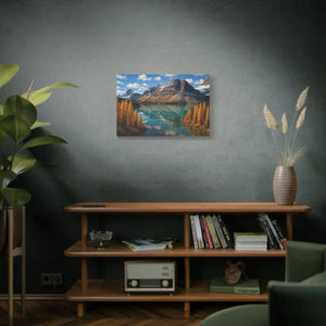 Autumn Bow Lake Canvas – Stretched Pine Art - Dipaliz - Posters Prints & Visual Artwork