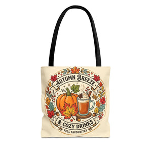 Autumn Breeze Tote Bag, Pumpkin & Cozy Drinks Fall Market - Bags