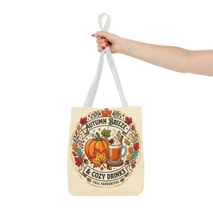 Autumn Breeze Tote Bag, Pumpkin & Cozy Drinks Fall Market - Bags
