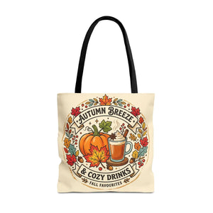 Autumn Breeze Tote Bag, Pumpkin & Cozy Drinks Fall Market - Bags