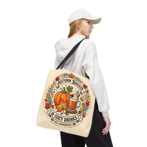 Autumn Breeze Tote Bag, Pumpkin & Cozy Drinks Fall Market - Bags