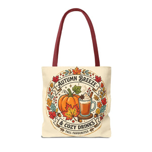 Autumn Breeze Tote Bag, Pumpkin & Cozy Drinks Fall Market - Bags