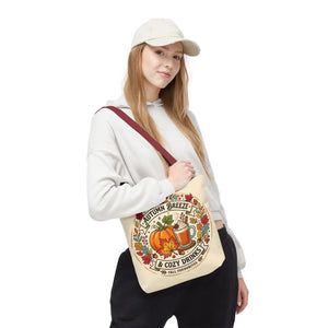 Autumn Breeze Tote Bag, Pumpkin & Cozy Drinks Fall Market - Bags