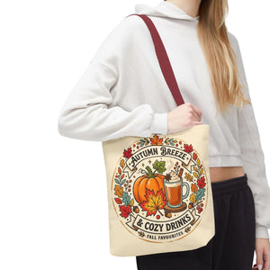 Autumn Breeze Tote Bag, Pumpkin & Cozy Drinks Fall Market - Bags