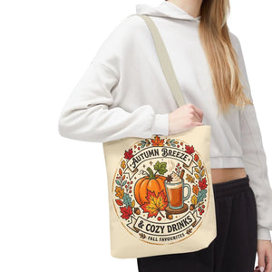 Autumn Breeze Tote Bag, Pumpkin & Cozy Drinks Fall Market - Bags